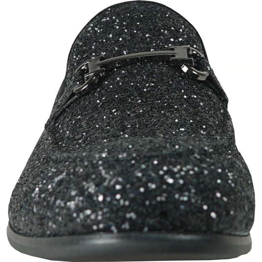 "Bravo" Black Glitter Tuxedo & Prom Shoes