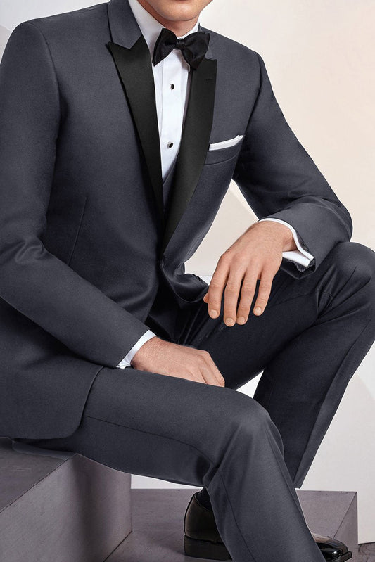 "Milan" Steel Grey Tuxedo Jacket Peak (Separates)
